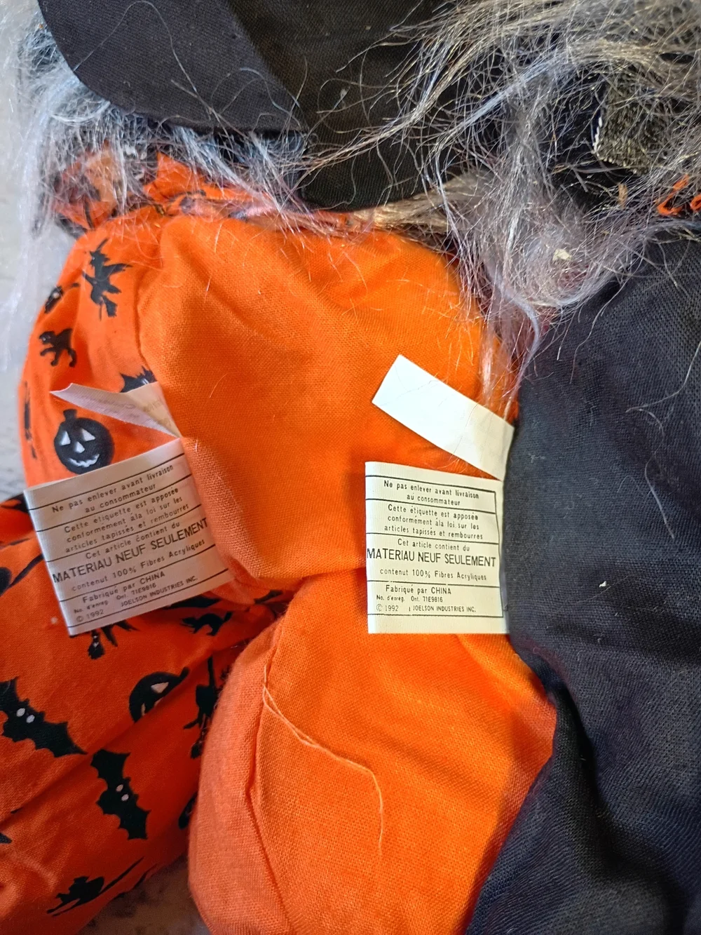 Vintage Granny Witch Halloween Self Sitter Beanie Plush Stuffed Soft Doll Toy